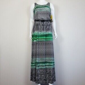 NEW Fever Green Print Maxi Dress